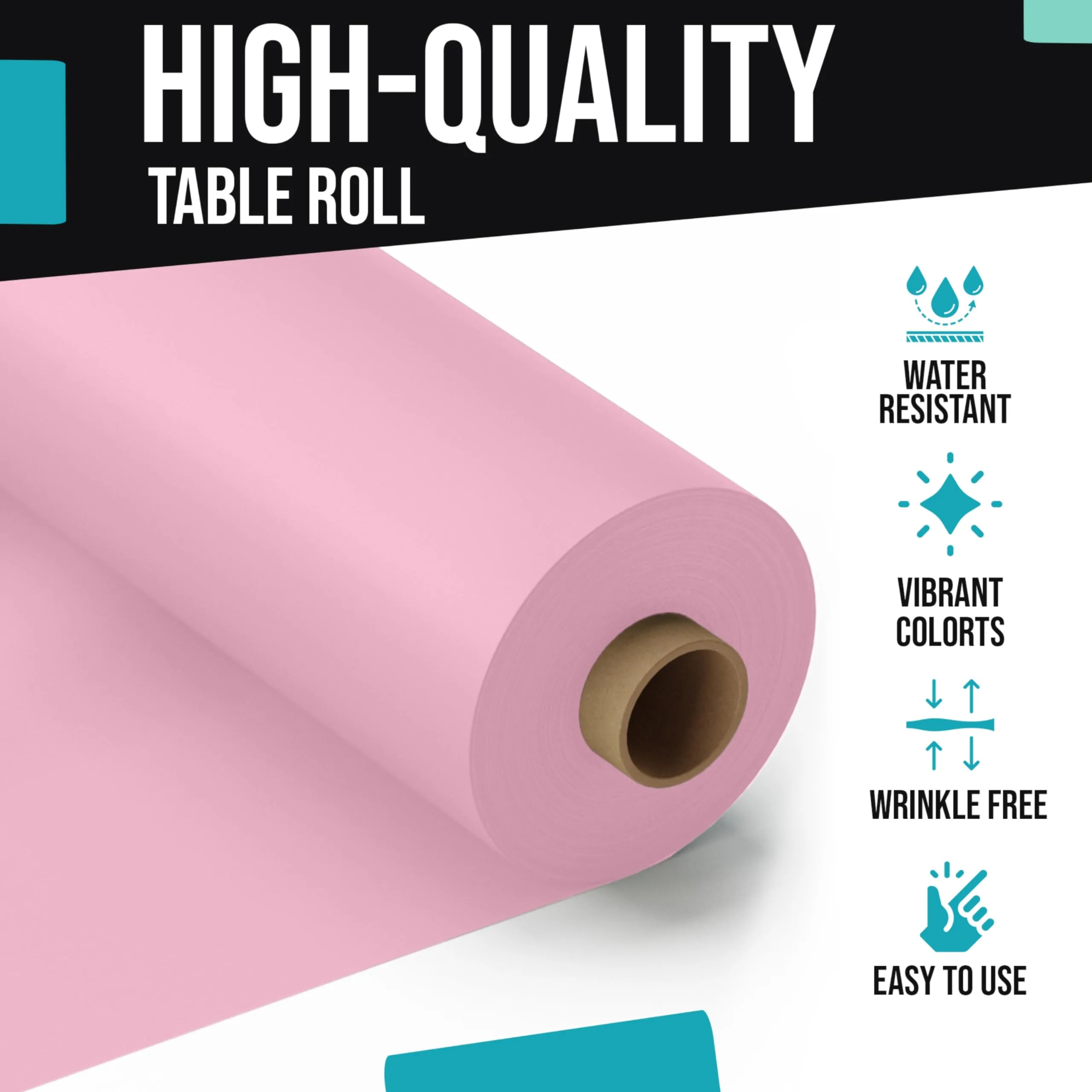 40 In. x 300 Ft. Premium Pink Table Roll