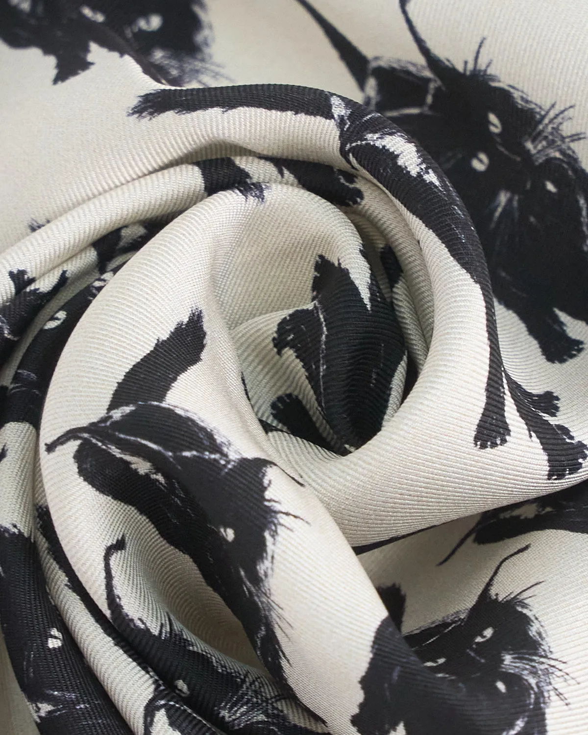 Black Cat Silk Pocket Square