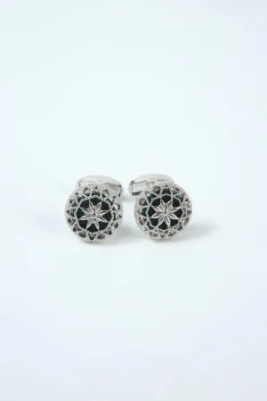 Black Sparkly Tuxedo Shirts Cufflinks for Men