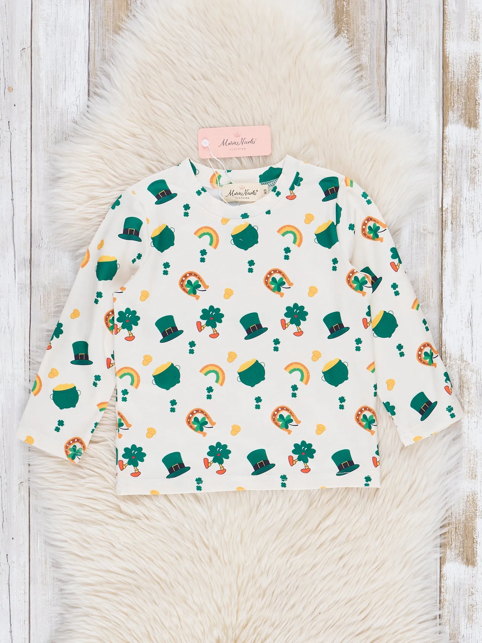 Blue Cotton Luck of the Irish Overalls Set