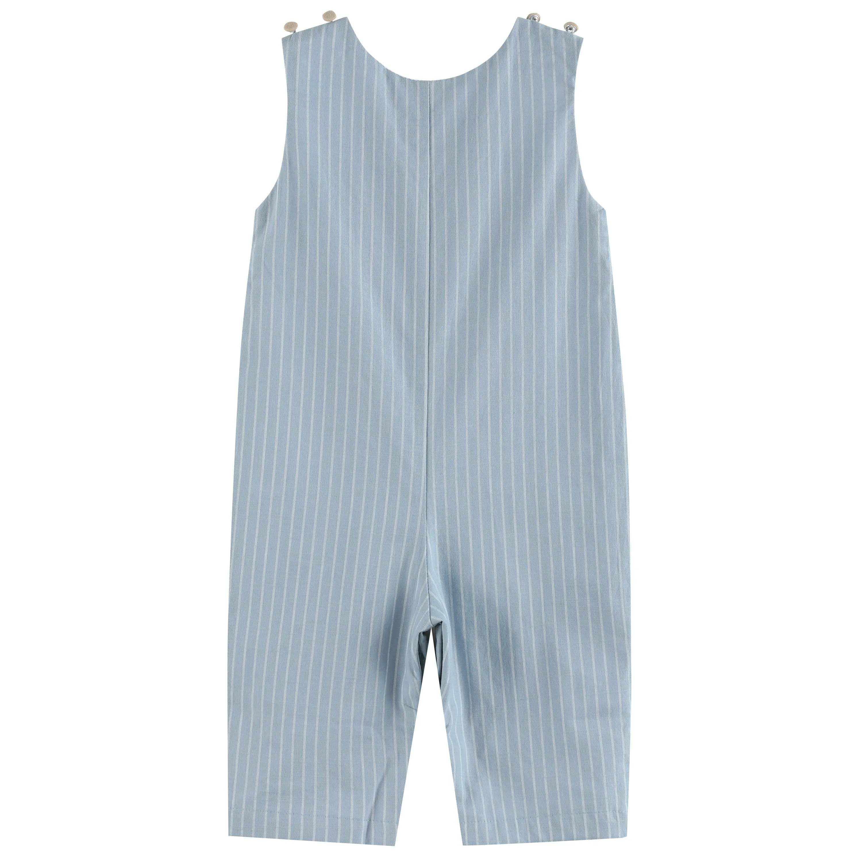 Boys Light Blue Puppy Smocked Overalls