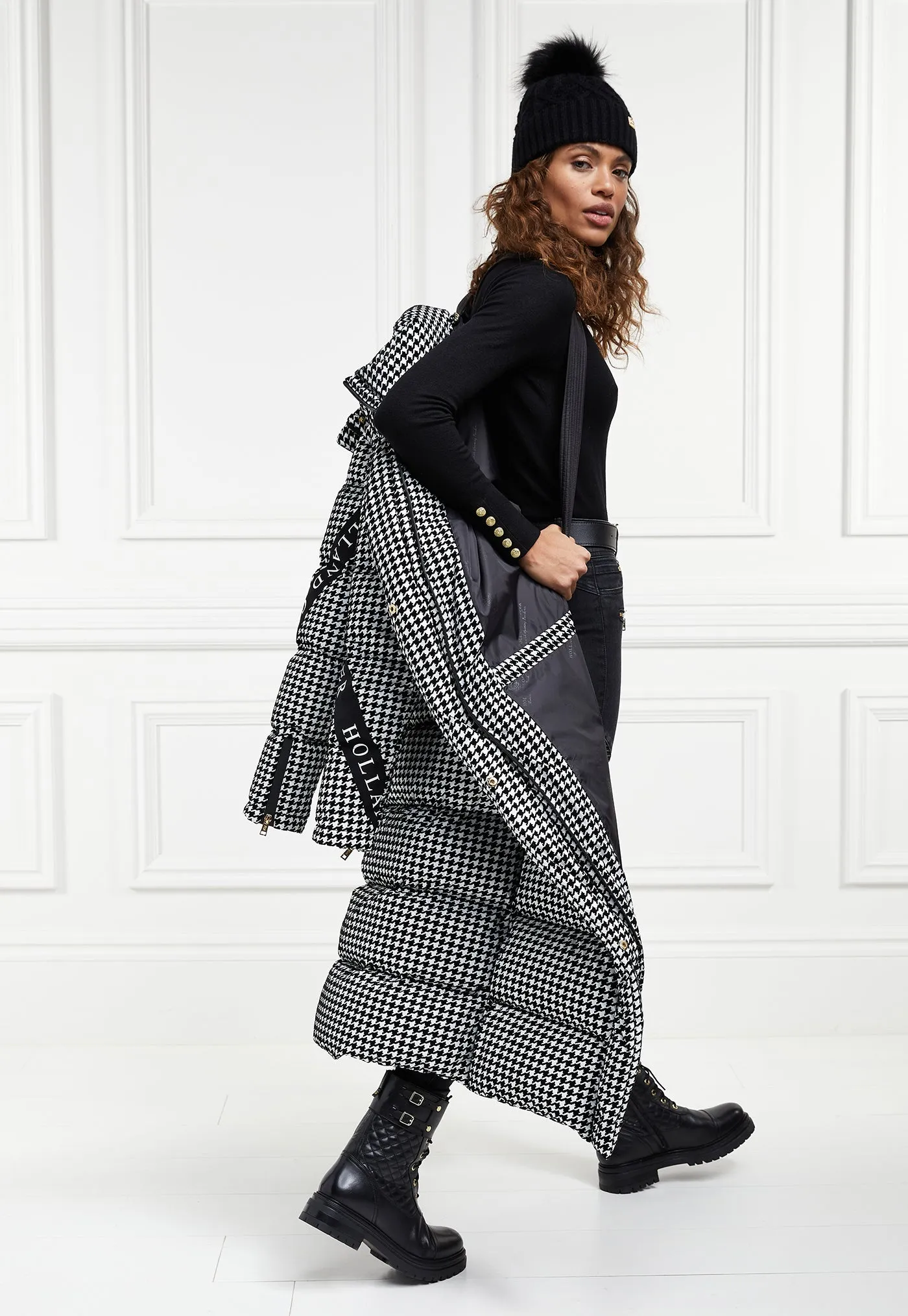 Camden Longline Coat - Houndstooth