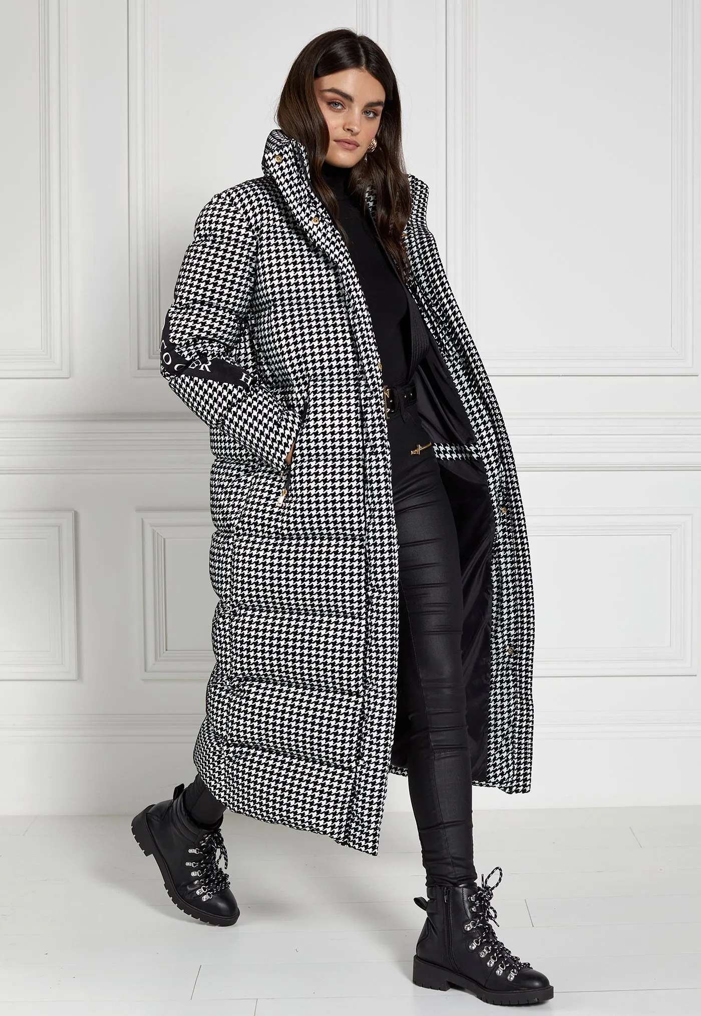Camden Longline Coat - Houndstooth