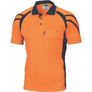 Cool Breathe Stripe Panel Polo Shirt - Short Sleeve - 3979