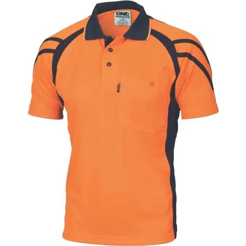 Cool Breathe Stripe Panel Polo Shirt - Short Sleeve - 3979