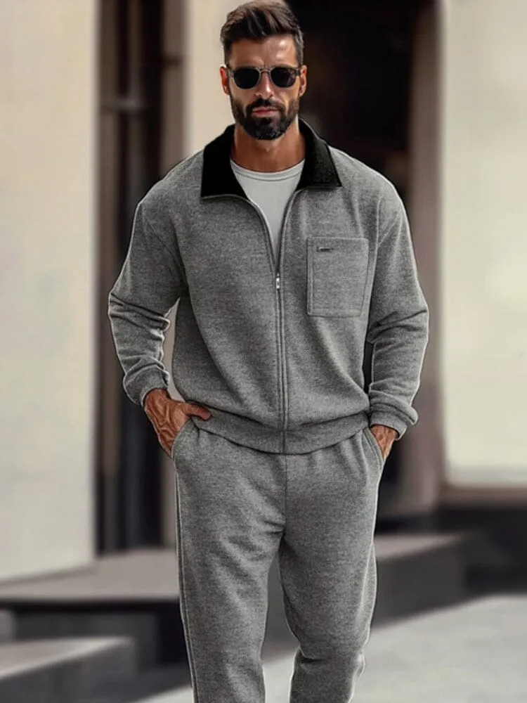 Cozy Athleisure Jacket Jogger Pants Set