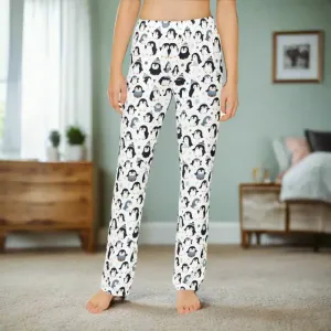 Cozy Winter Kids Pajama Pants Penguins Snowflakes