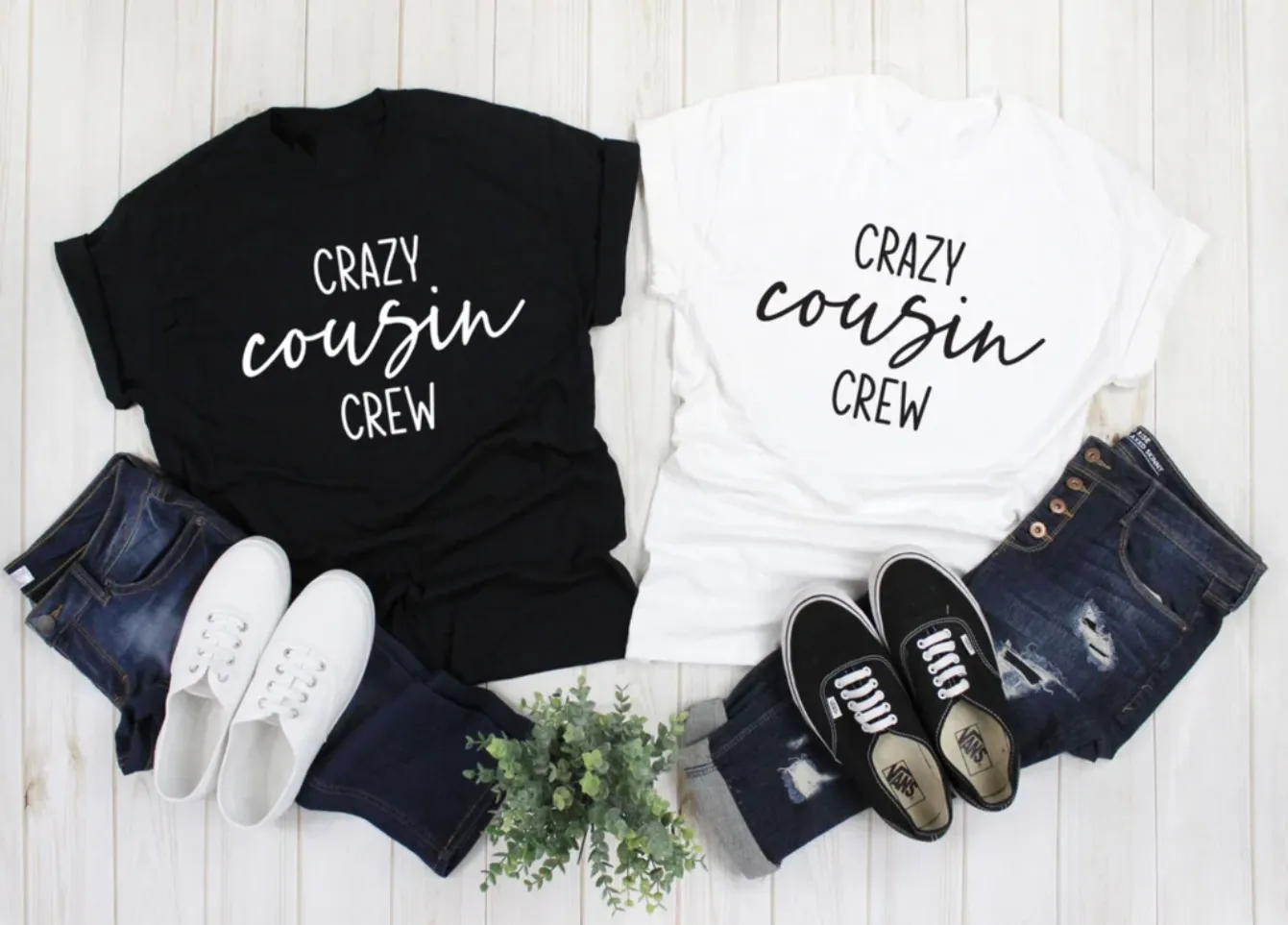 Crazy Cousin Crew Matching Tees | Family Shirts | Funny Cousin Tees | Various Print Colors