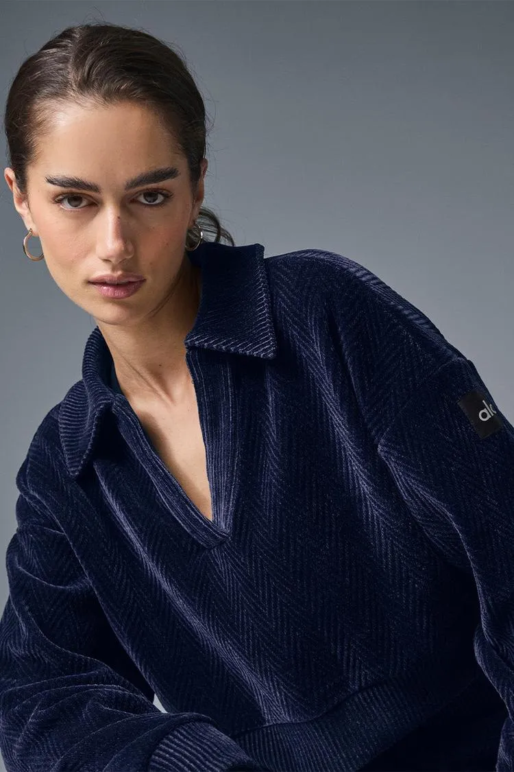 CROPPED COZY DAY HENLEY PULLOVER