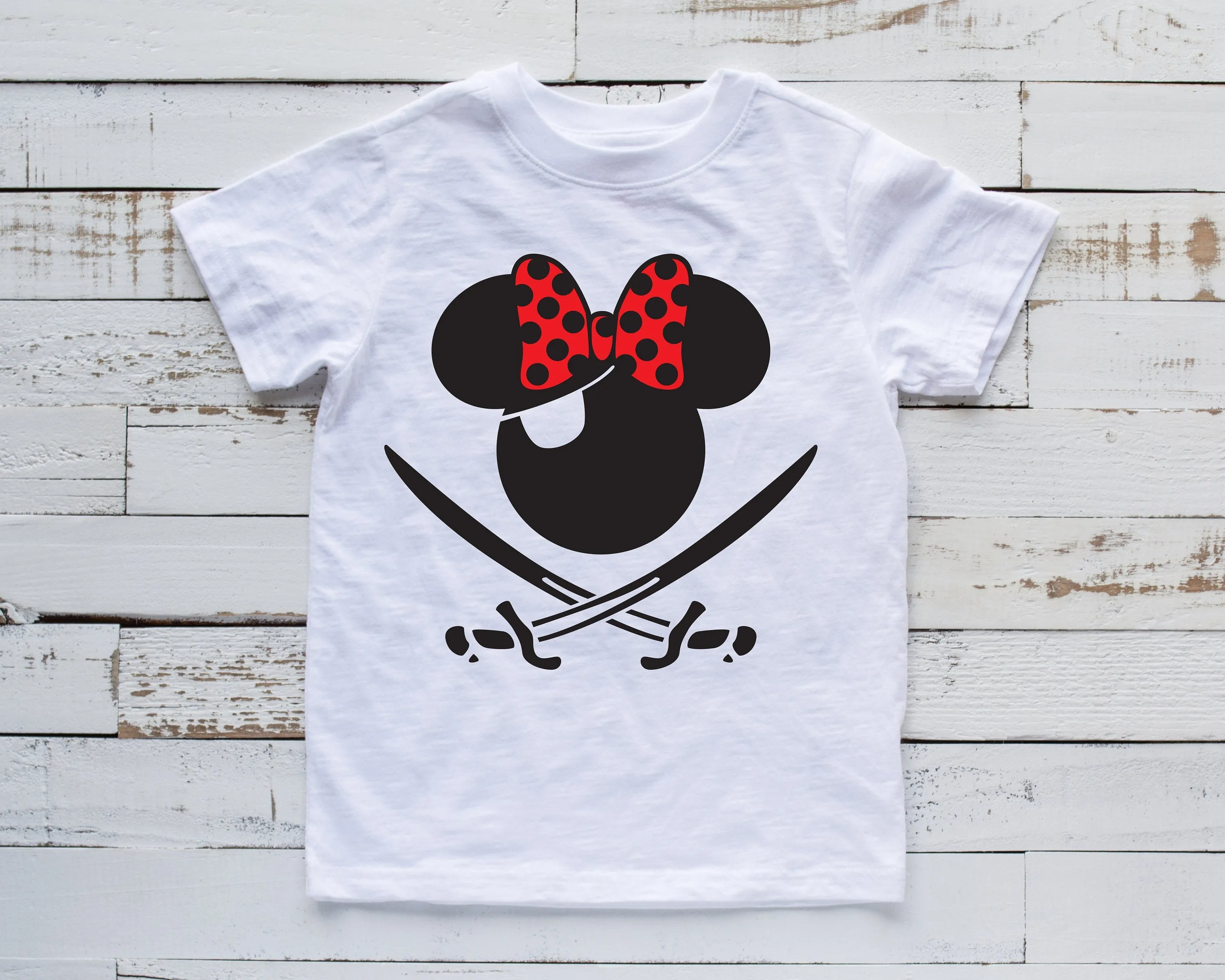 Custom Pirate Minnie Mouse Disney T shirt - Personalized Disney Matching Family Shirts - Ahoy - Pirate's Life