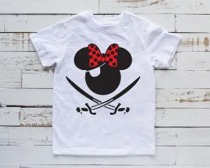 Custom Pirate Minnie Mouse Disney T shirt - Personalized Disney Matching Family Shirts - Ahoy - Pirate's Life