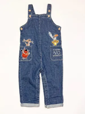 Denim Lion King overalls - Size 2