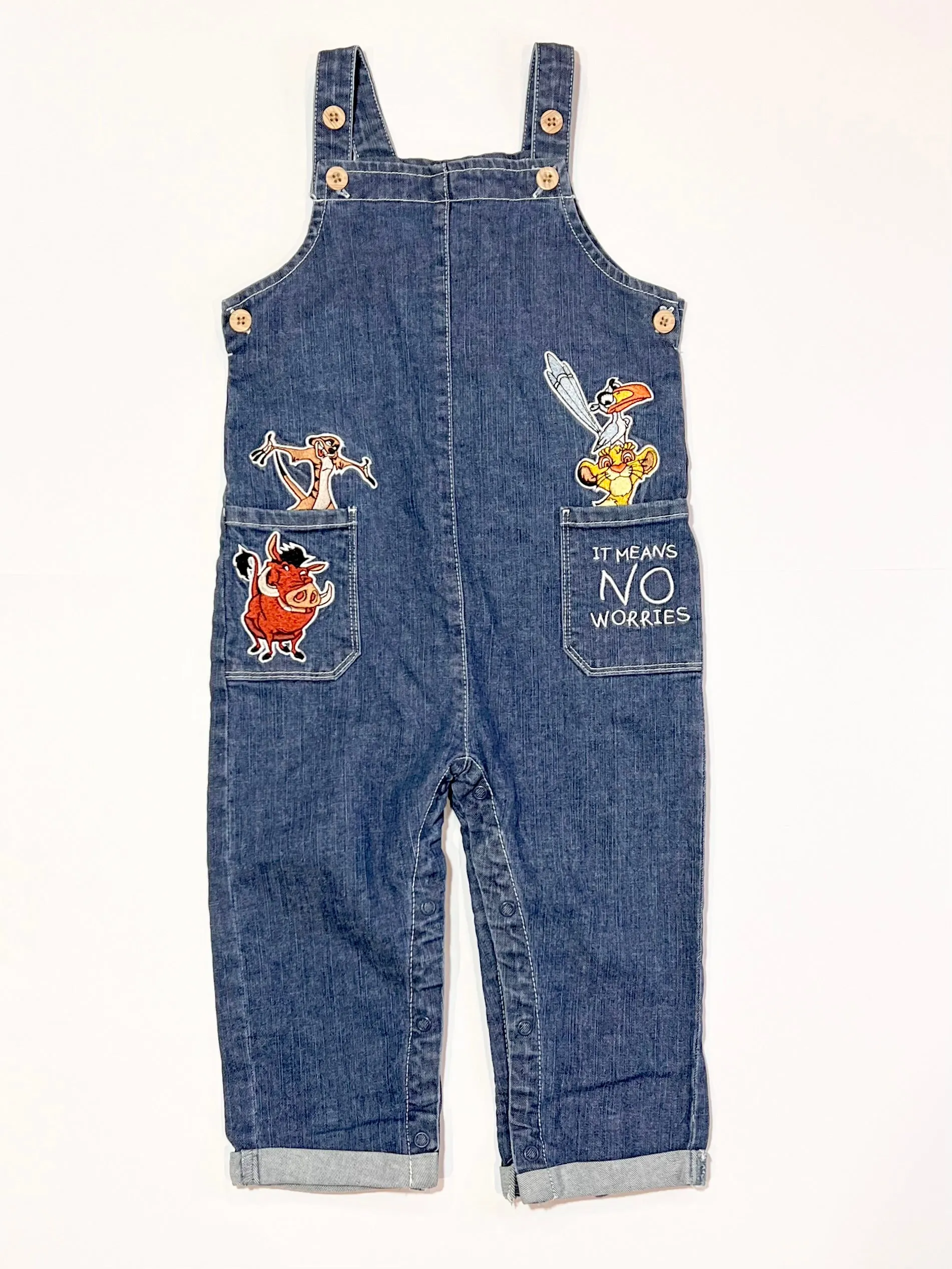 Denim Lion King overalls - Size 2