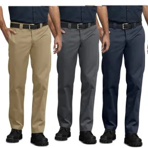 Dickies Men's Pants Straight Leg Slim Fit Durable Wrinkle Resistant Work Pants