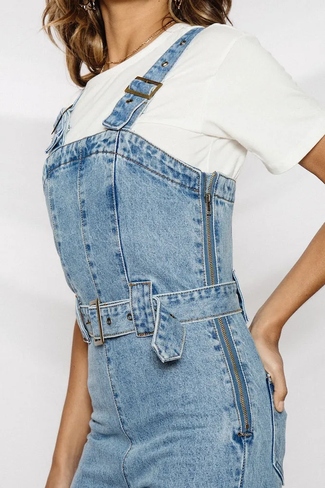Dont Be A Stranger Overalls Denim Blue