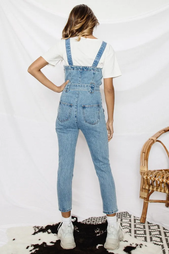 Dont Be A Stranger Overalls Denim Blue