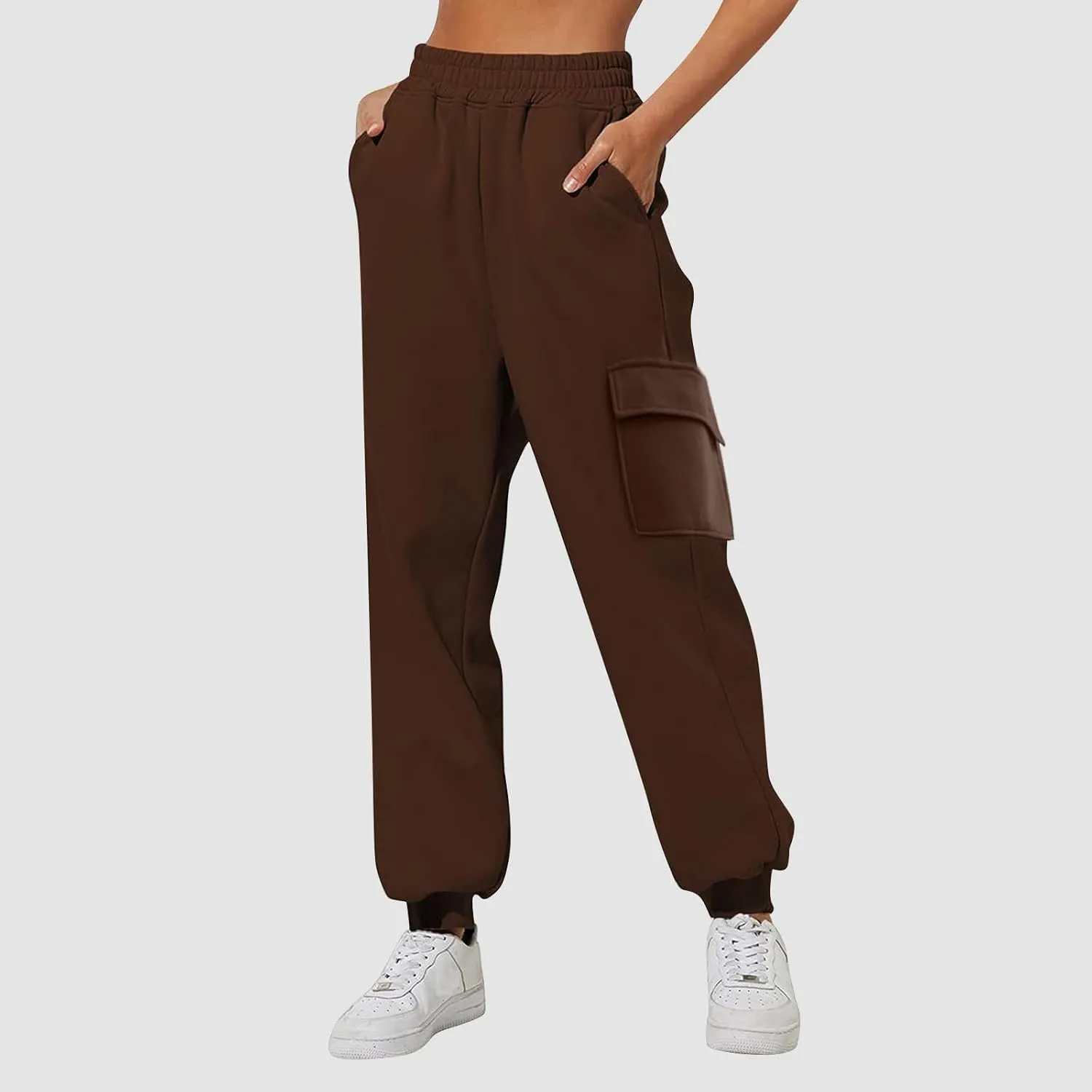 Elastic Ankle Baggy Sweatpants Joggers Women Cinch Bottom High Waist Cargo Pants Oversized Y2k Trouser with Pockets