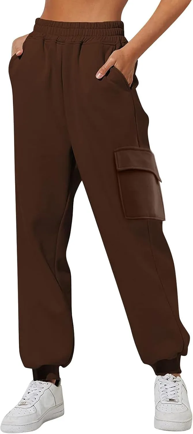 Elastic Ankle Baggy Sweatpants Joggers Women Cinch Bottom High Waist Cargo Pants Oversized Y2k Trouser with Pockets