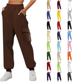 Elastic Ankle Baggy Sweatpants Joggers Women Cinch Bottom High Waist Cargo Pants Oversized Y2k Trouser with Pockets