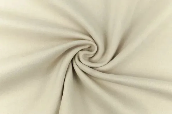 End of bolt: 1.5 yards of Premium Oyster Beige Hue Wool Blend Melton Coating Solid Woven-remnant