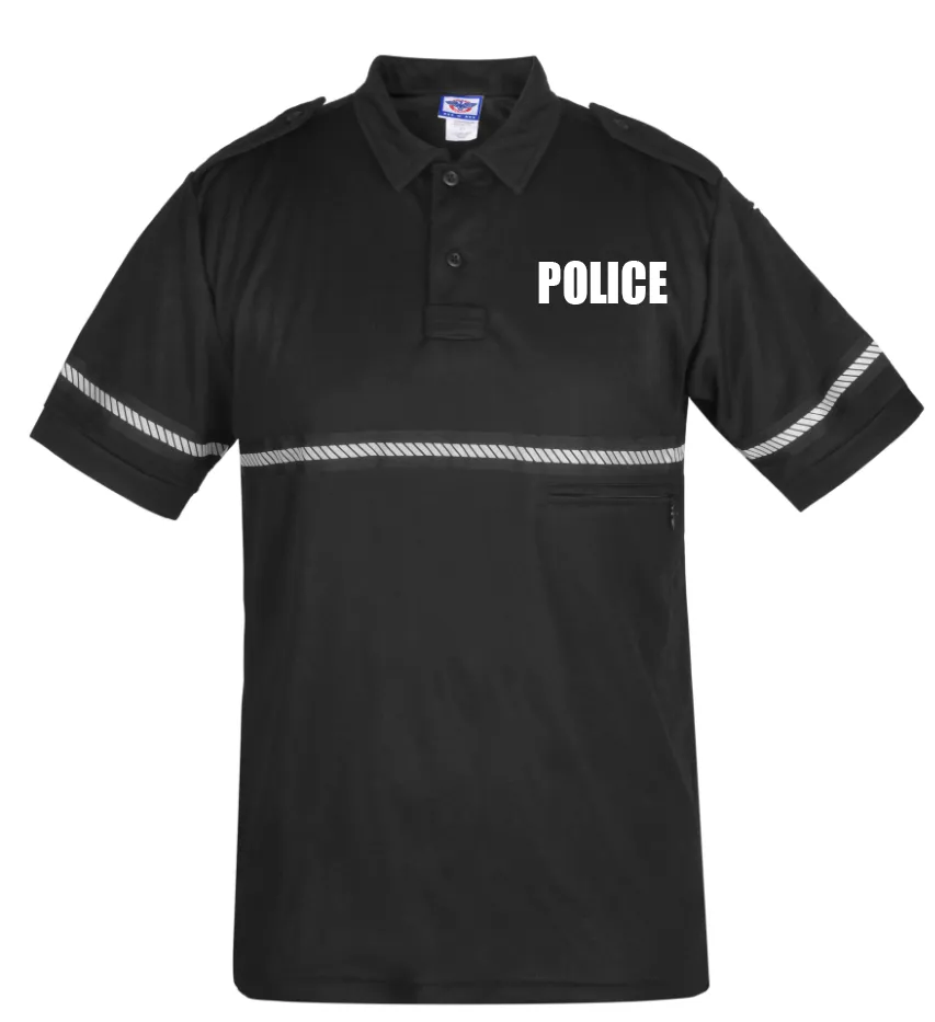 First Class Two Tone Police Bike Patrol Shirt with Zipper Pocket and Hash Stripes