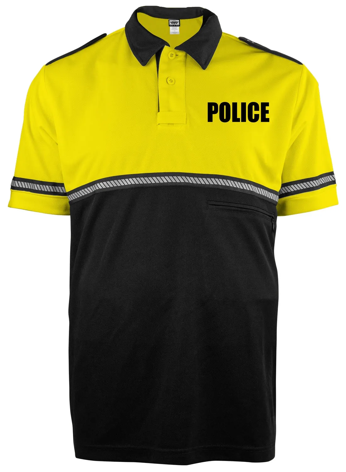 First Class Two Tone Police Bike Patrol Shirt with Zipper Pocket and Hash Stripes