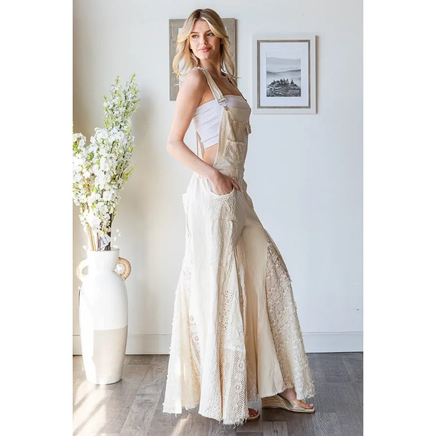 Flared Lace Overalls