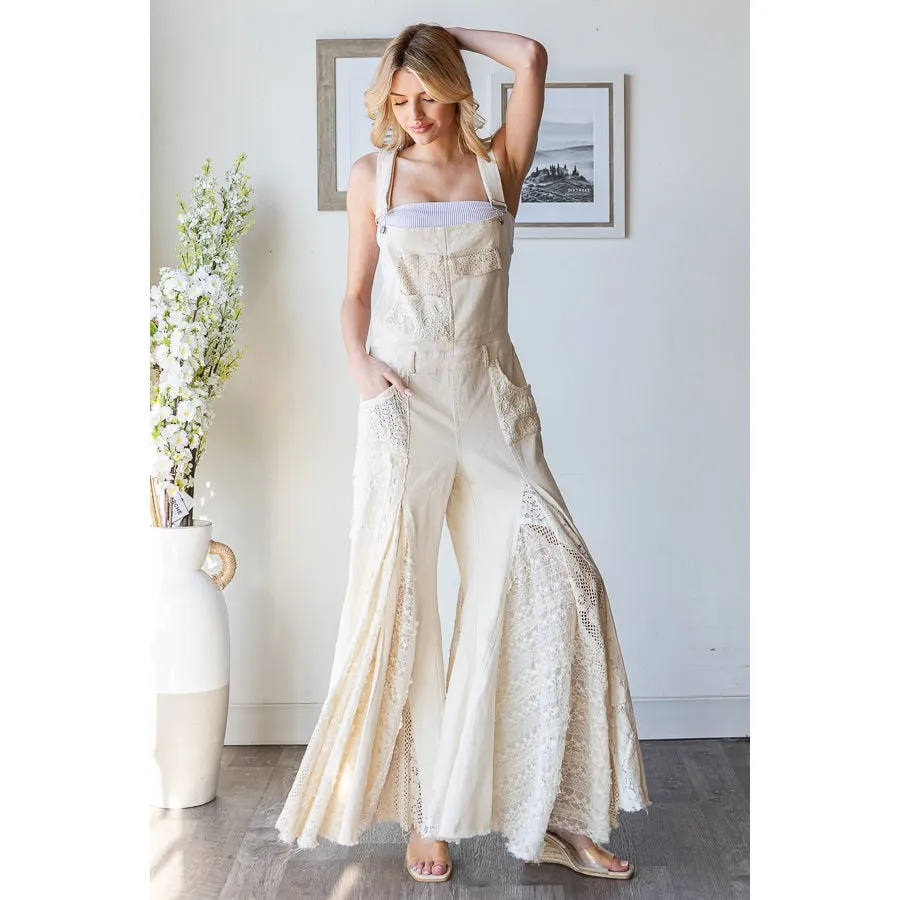 Flared Lace Overalls