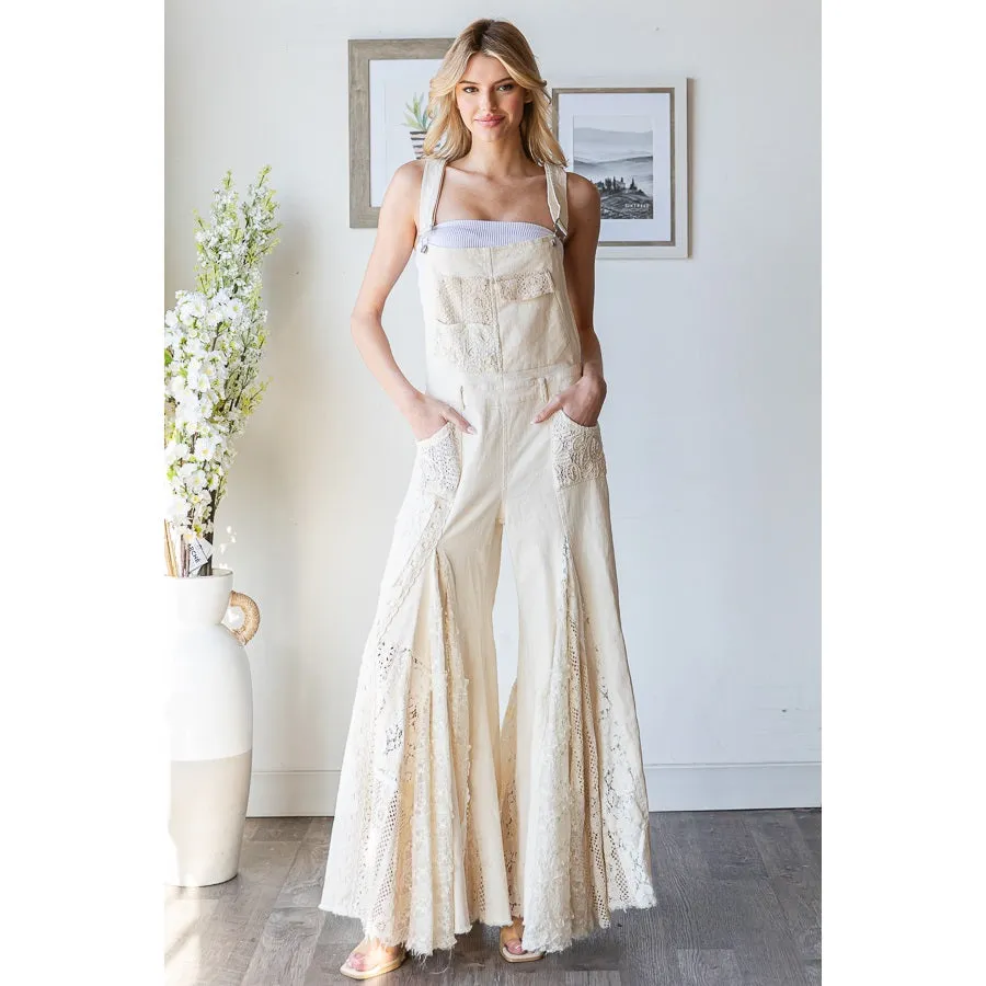 Flared Lace Overalls