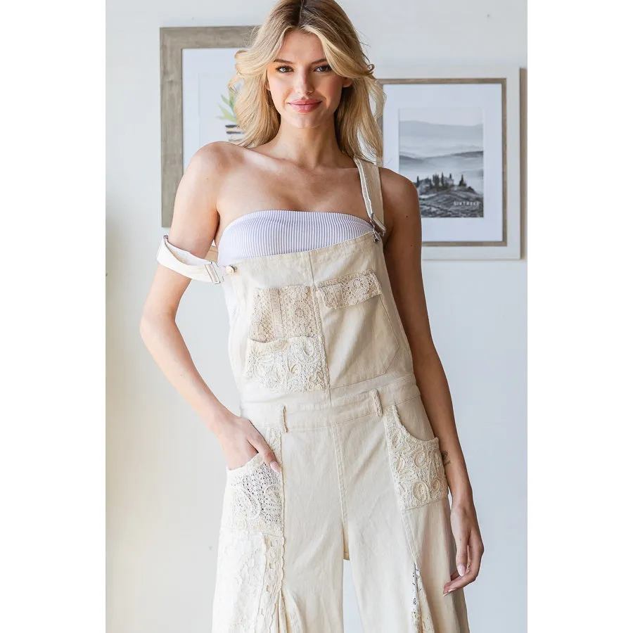 Flared Lace Overalls