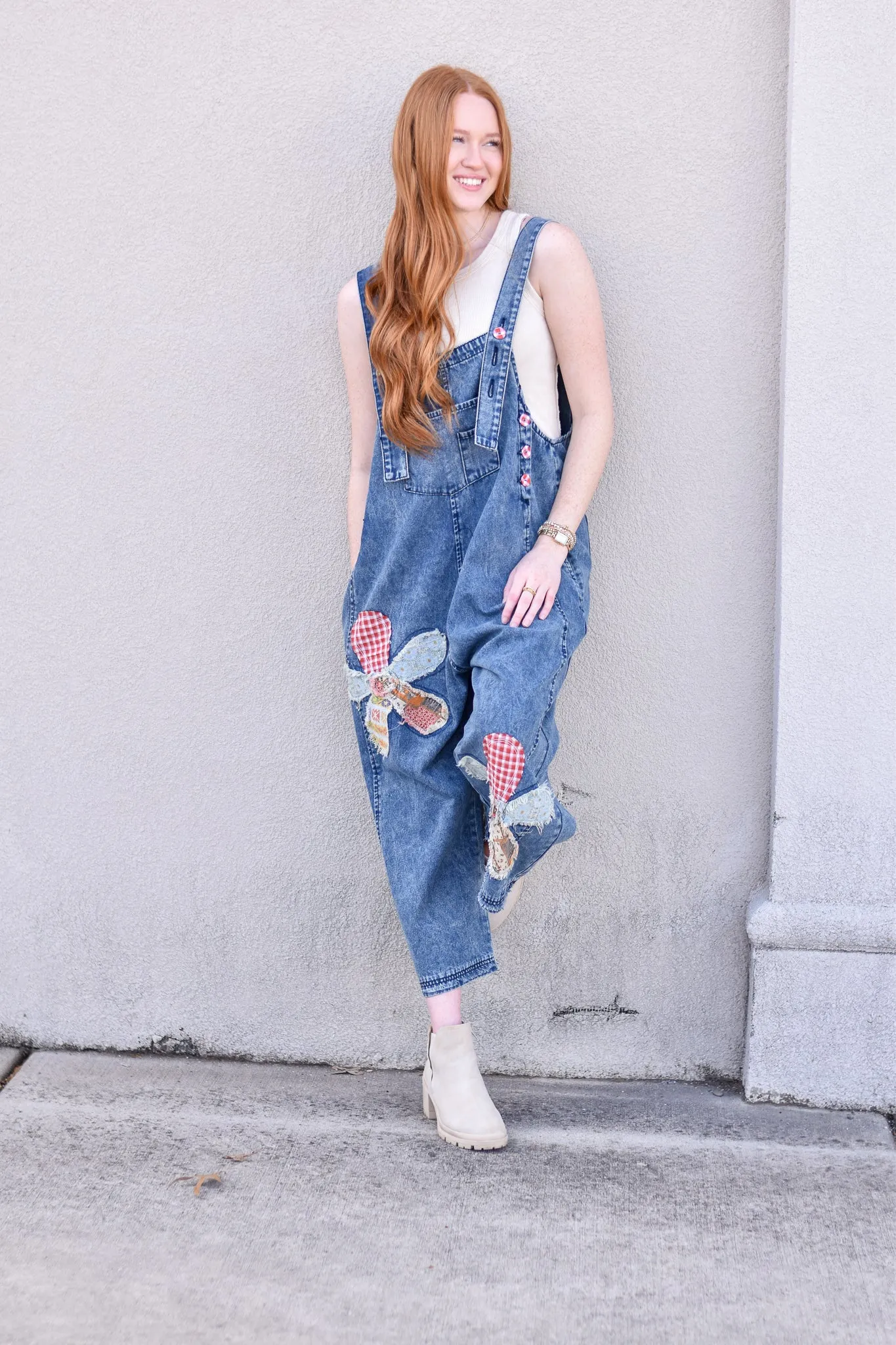 Floral Patch Overalls