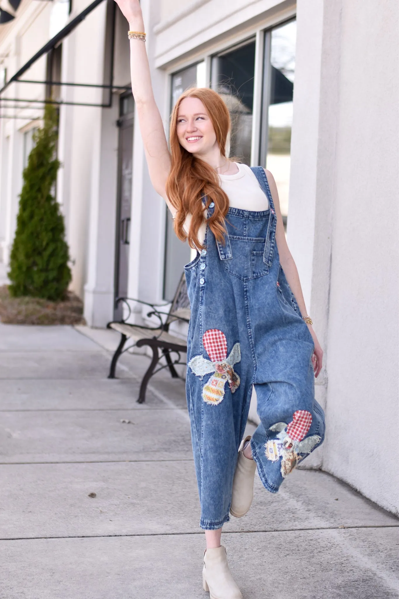 Floral Patch Overalls
