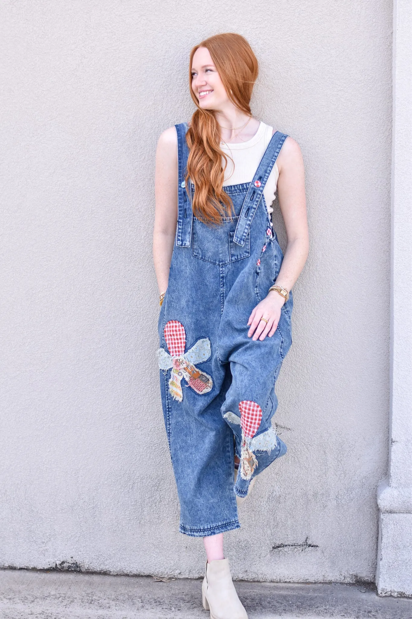 Floral Patch Overalls
