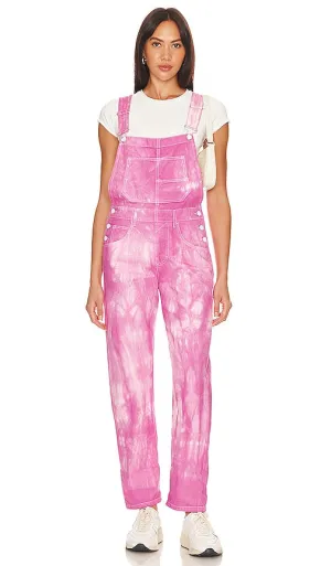 Free People x We The Free Ziggy Denim Overall In Electric Bouquet in Pink