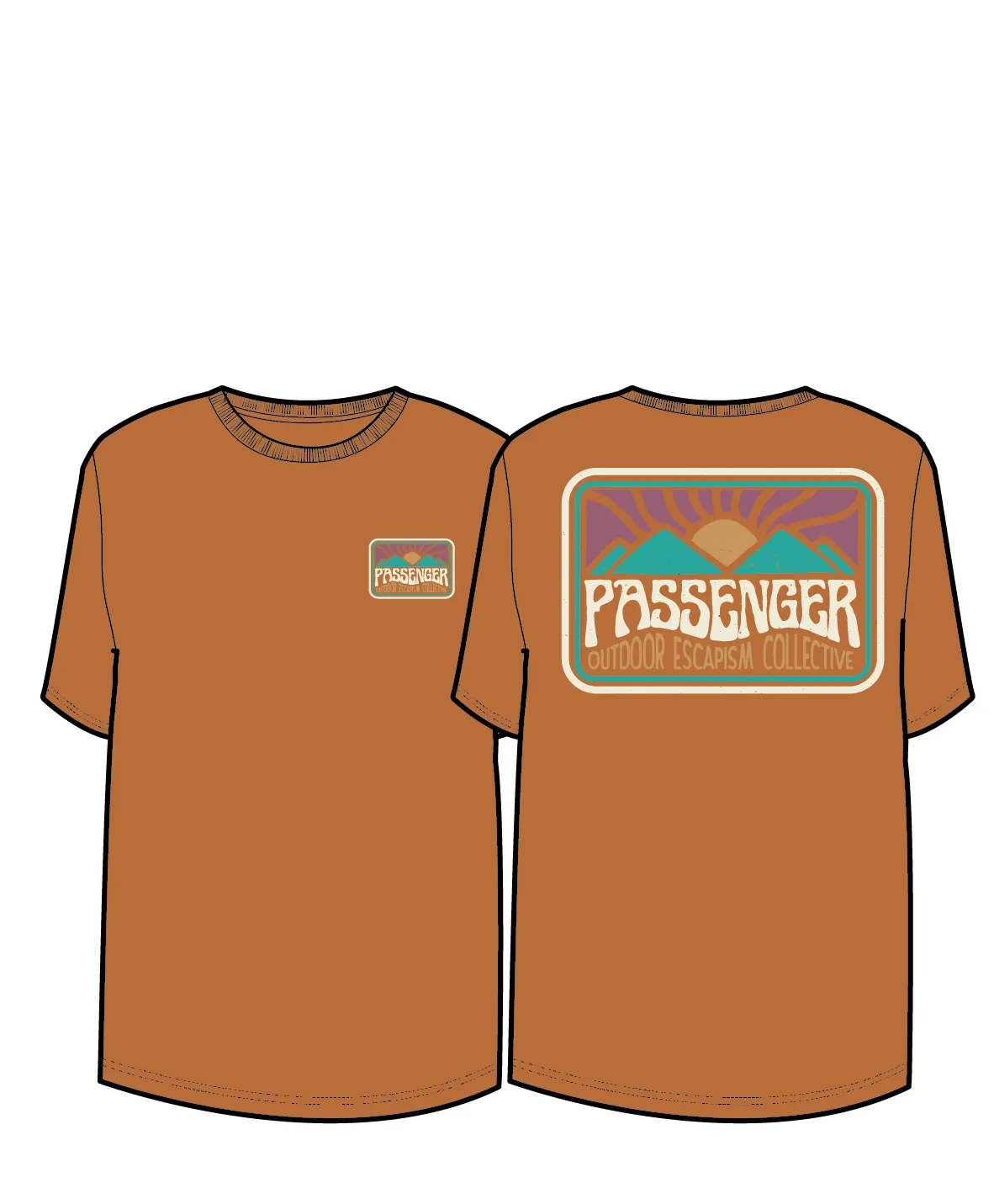 Golden Hour Recycled Cotton T-Shirt - Sunrise Orange