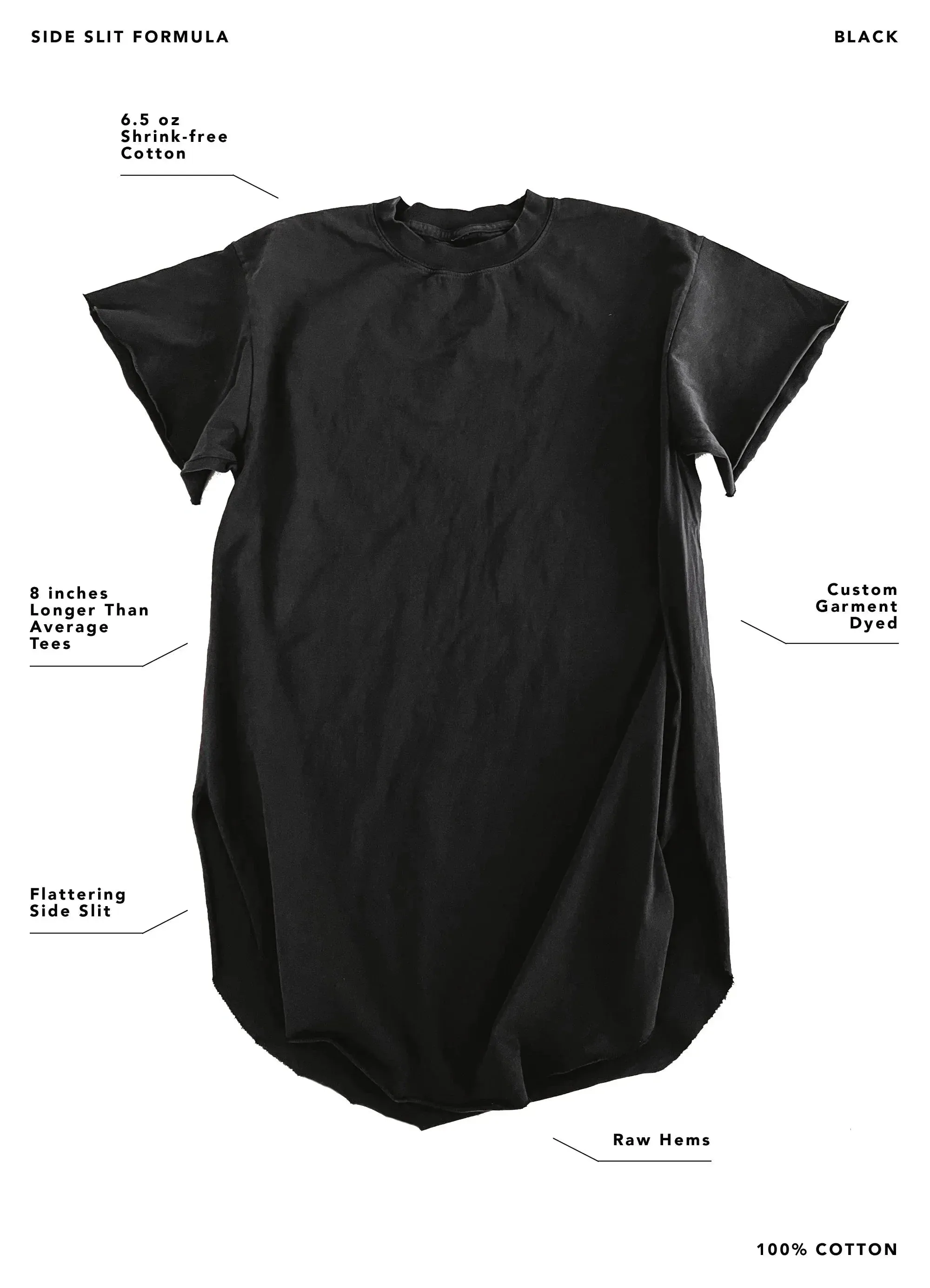 GOTHIC RIDE OR DIE SIDE SLIT TEE