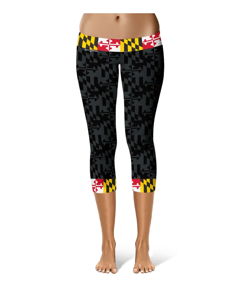 Greyscale and Maryland Flag / Yoga Leggings