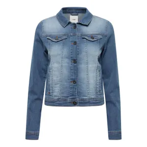 Ichi Ihstampe Denim Jacket Medium Blue Wash