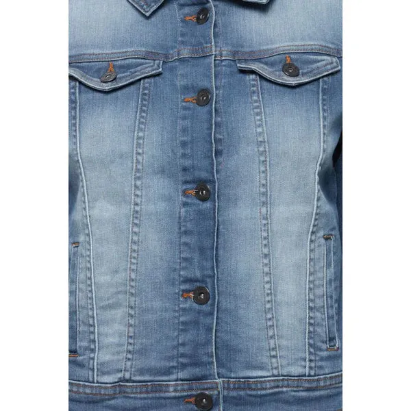 Ichi Ihstampe Denim Jacket Medium Blue Wash