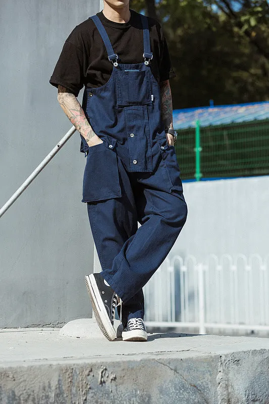 Japanese Washed-Denim Bib Overalls