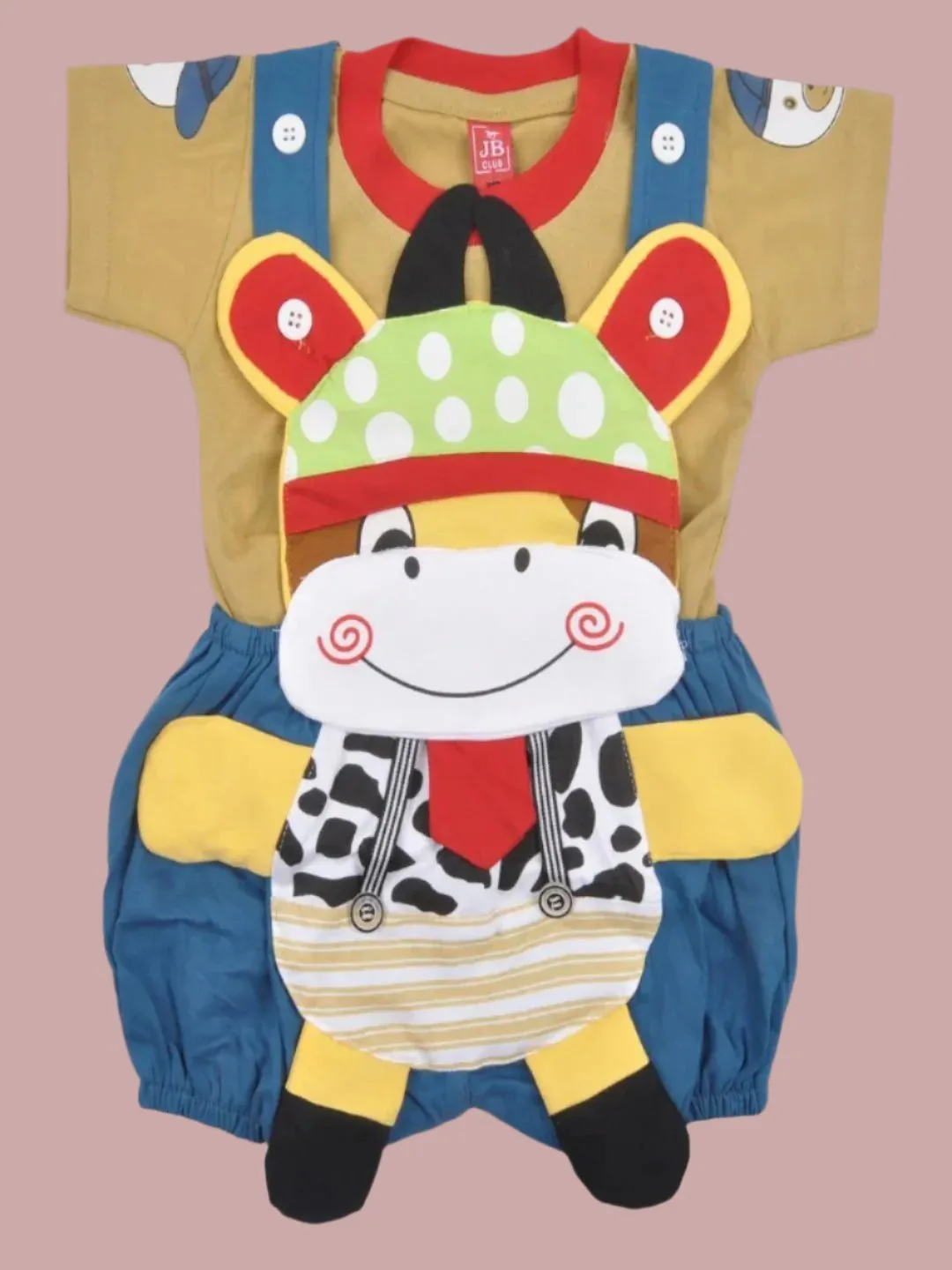 Jaybee Boy’s Giraffe Overalls with Polka Dot Hat