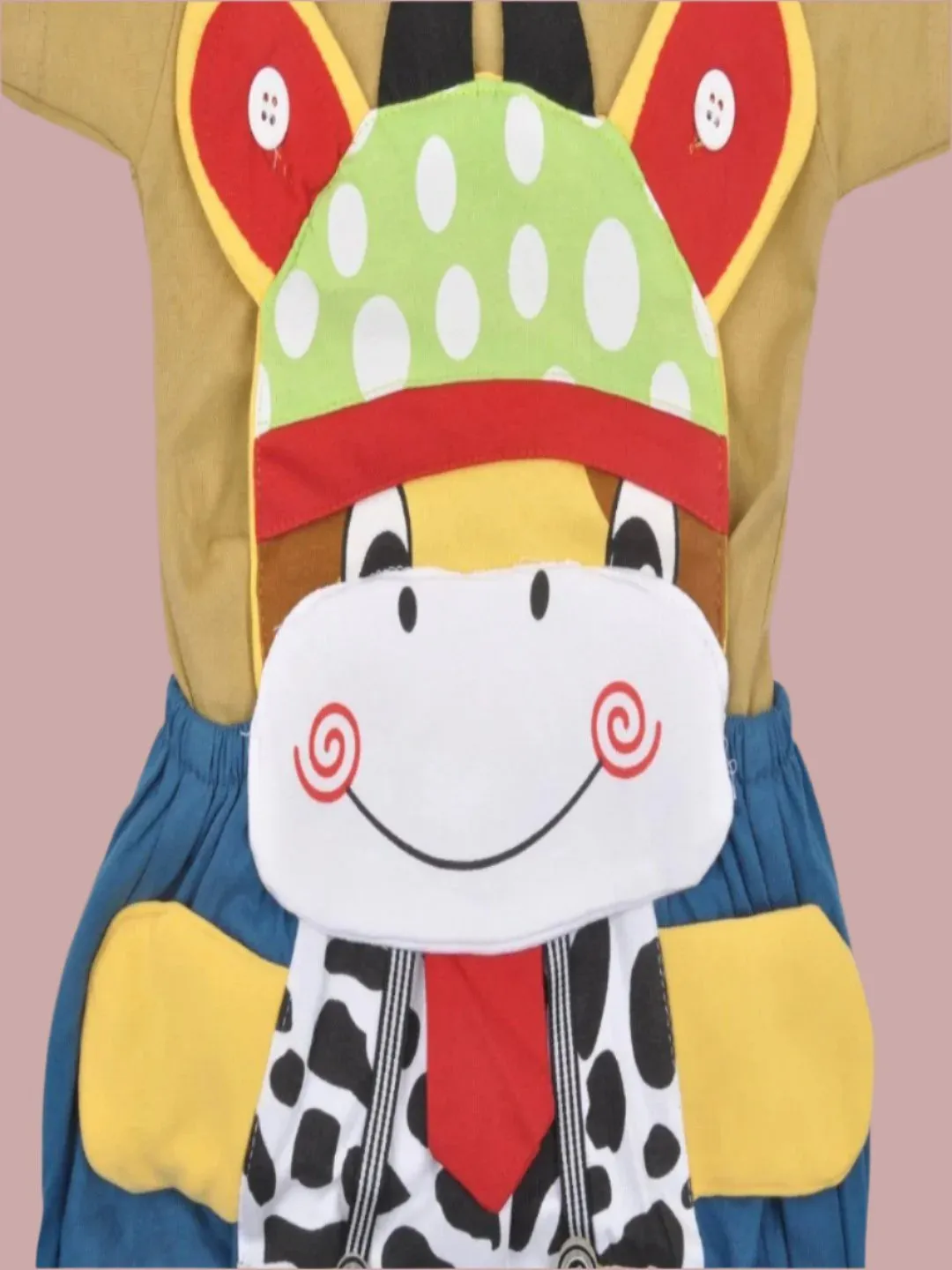 Jaybee Boy’s Giraffe Overalls with Polka Dot Hat