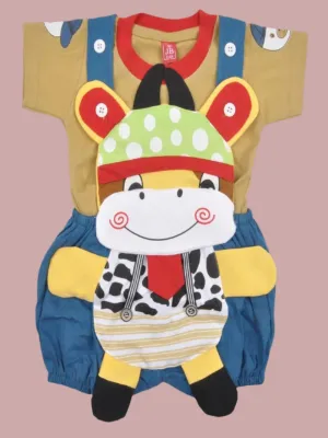 Jaybee Boy’s Giraffe Overalls with Polka Dot Hat