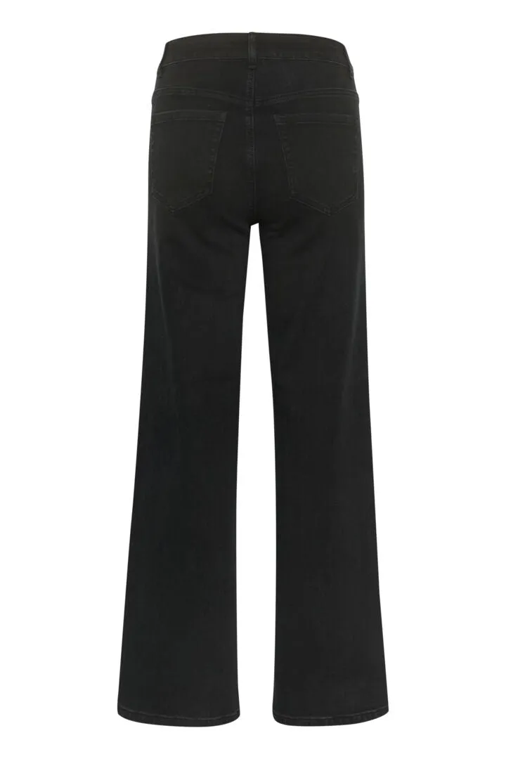 Kaffe Karla HW Flared Jeans Black Deep