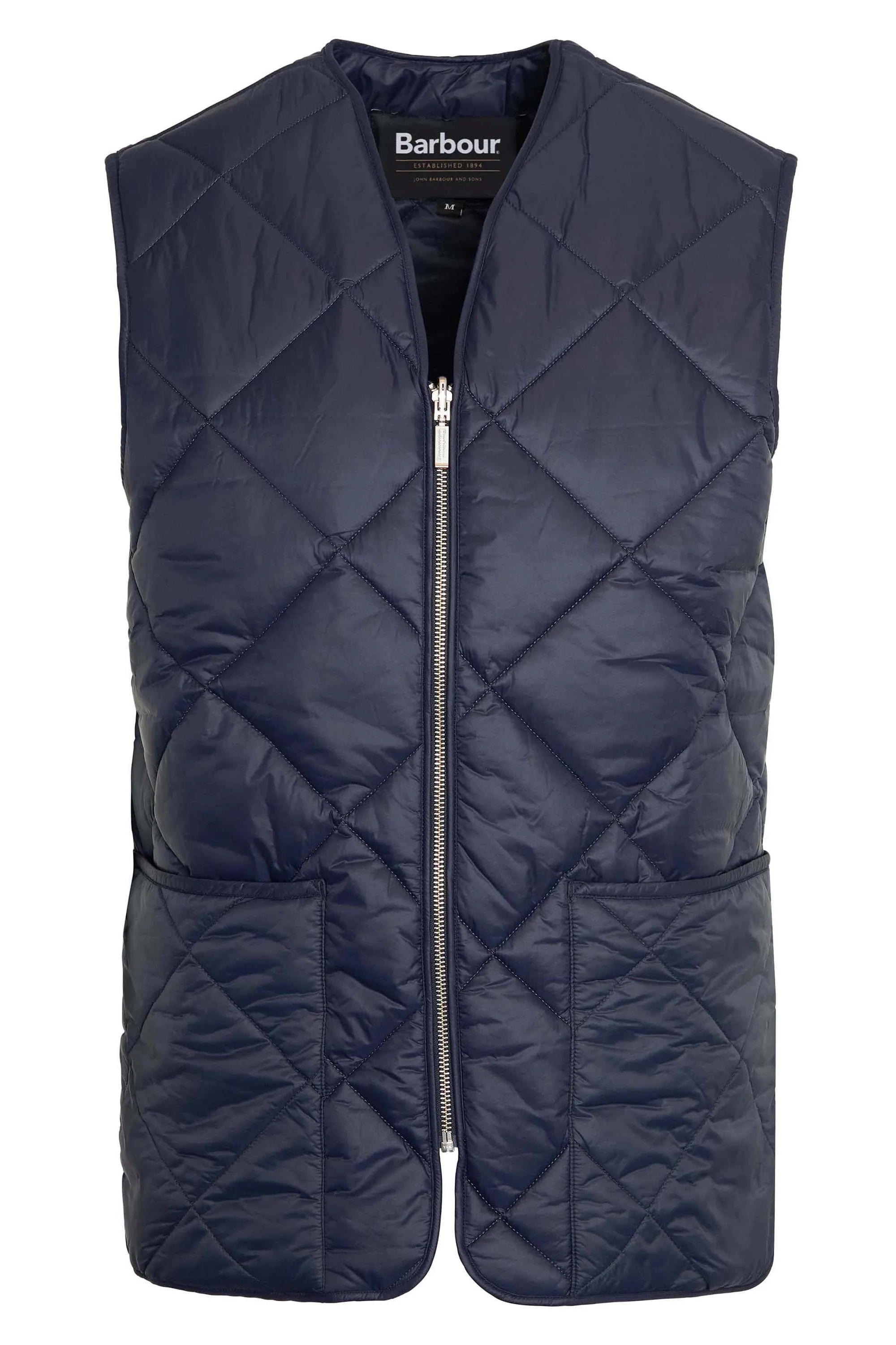 Large Box Quilted Liner - Navy