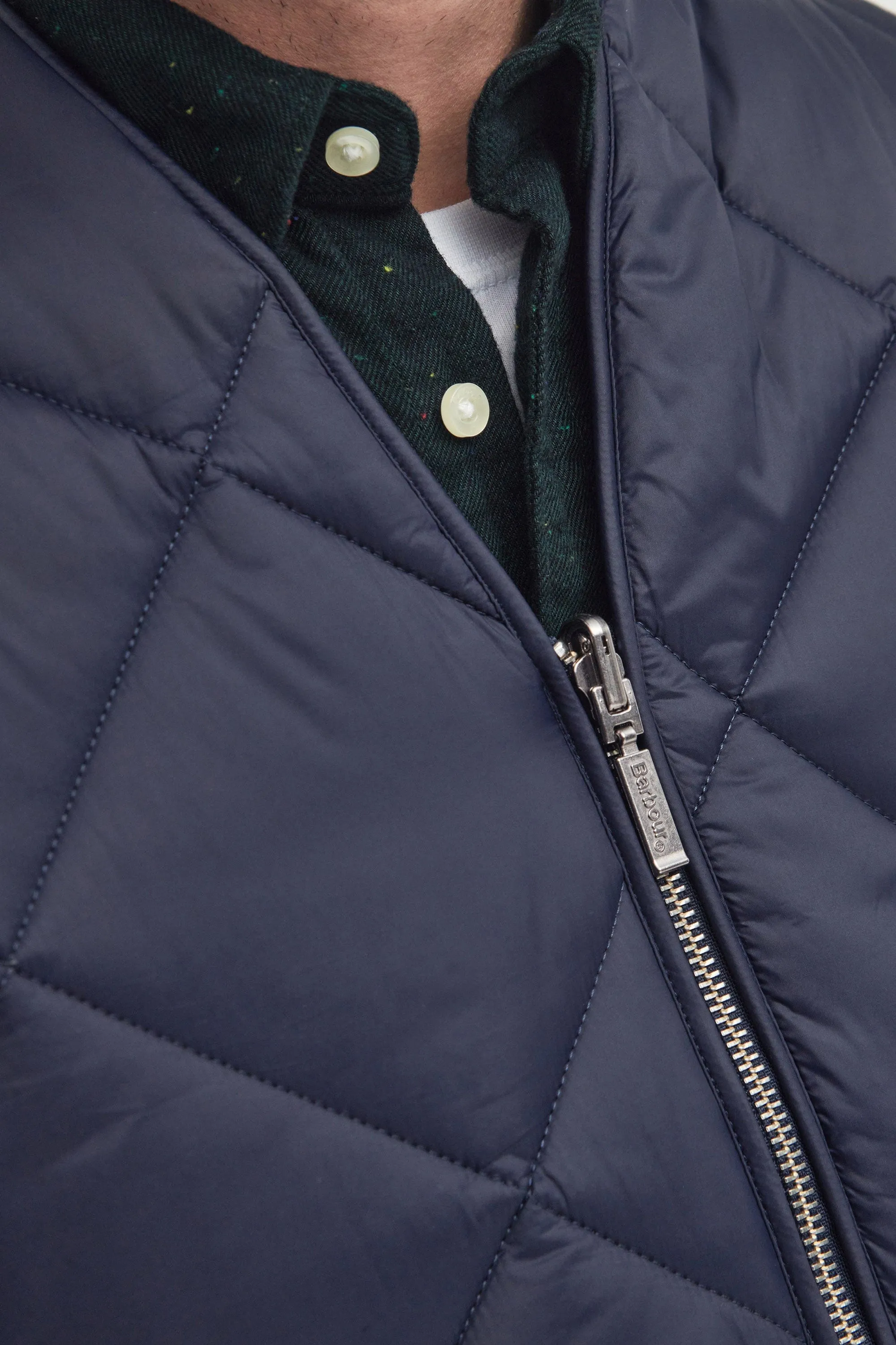 Large Box Quilted Liner - Navy