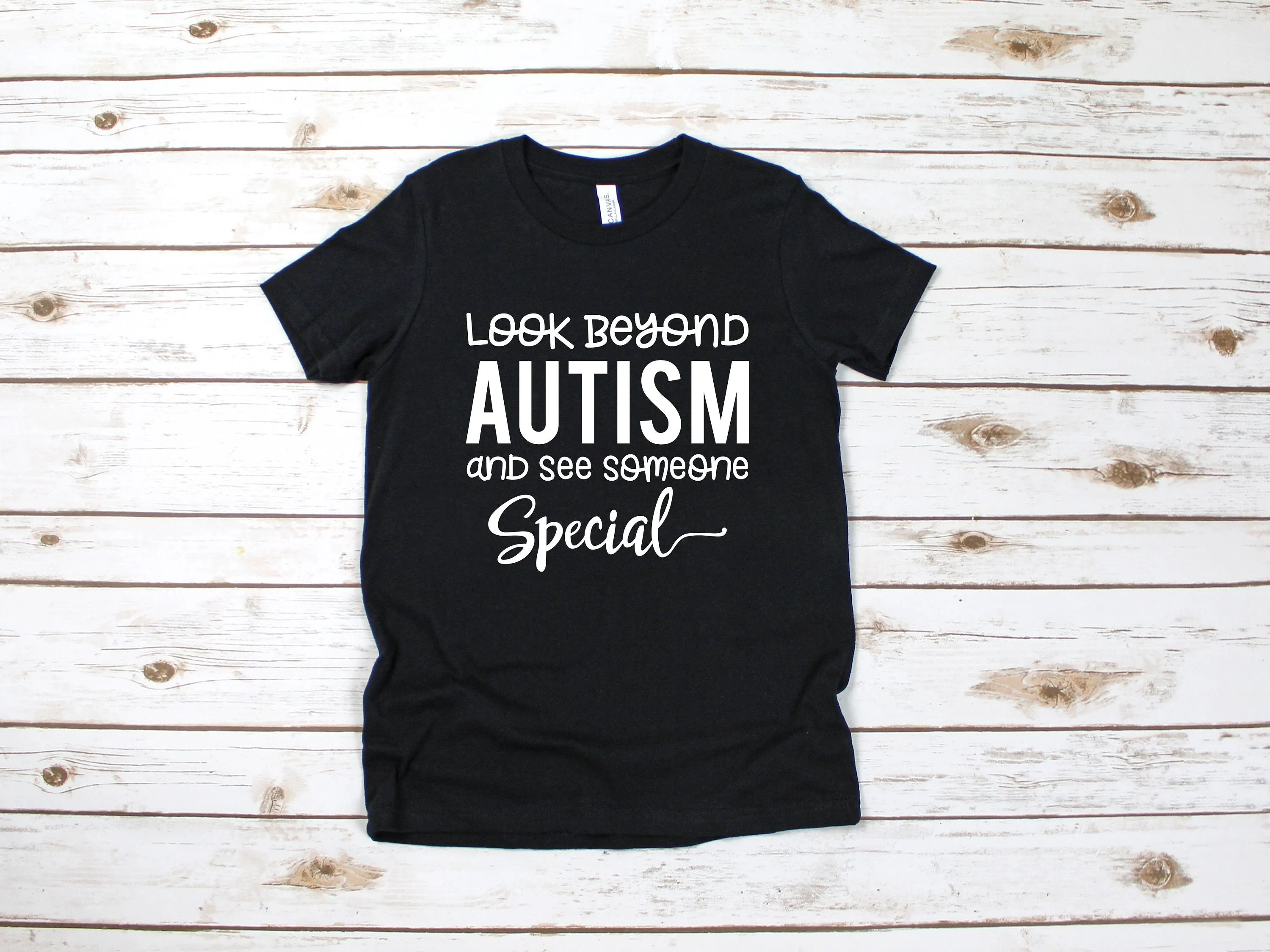 Look Beyond Autism and See Someone Special T Shirt - Kids Autism Awareness Shirt - Children Inclusion Autism Awareness Shirt