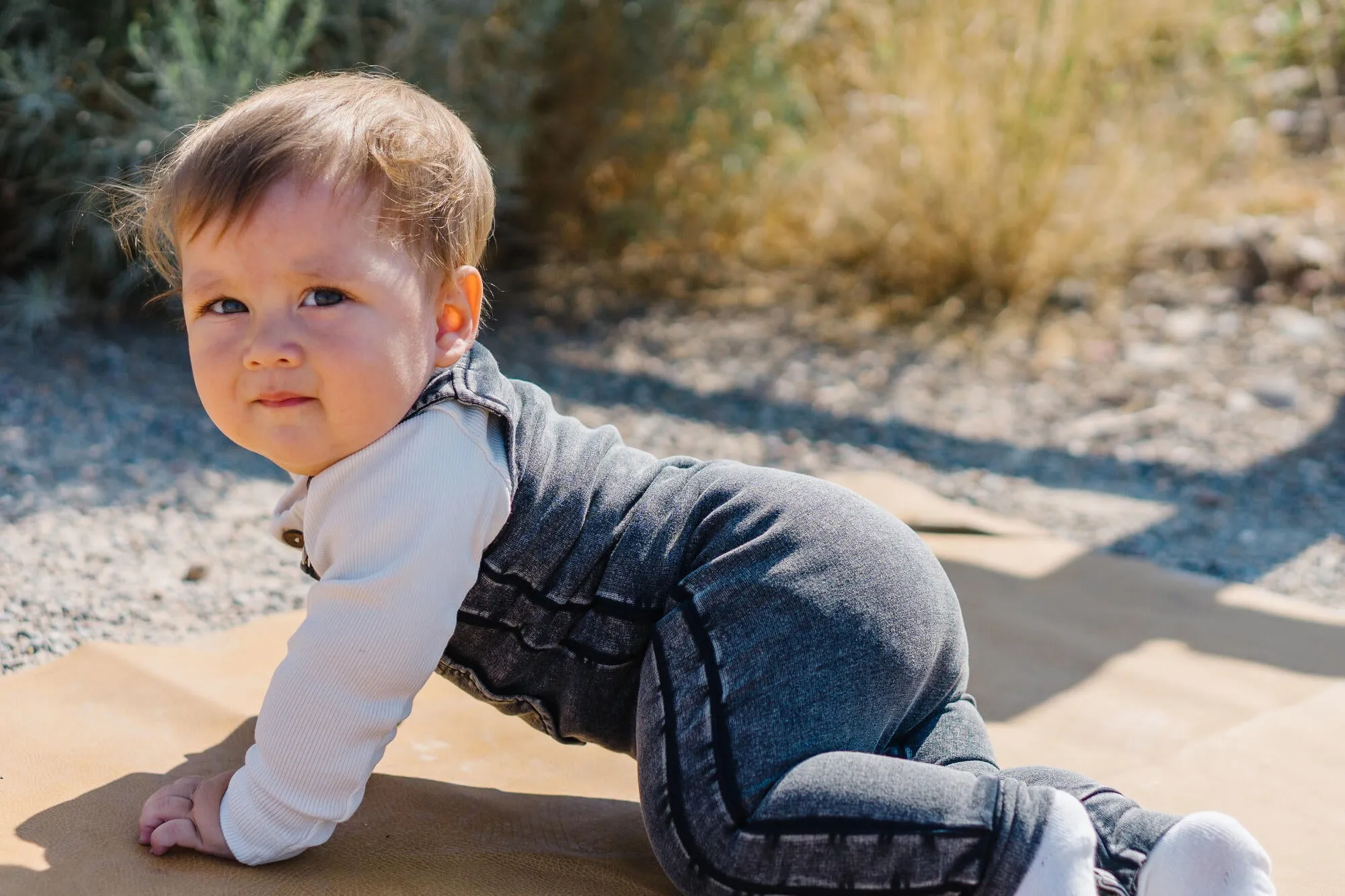 L'oved Baby - Faux Denim Overalls in Black (12-18mo)