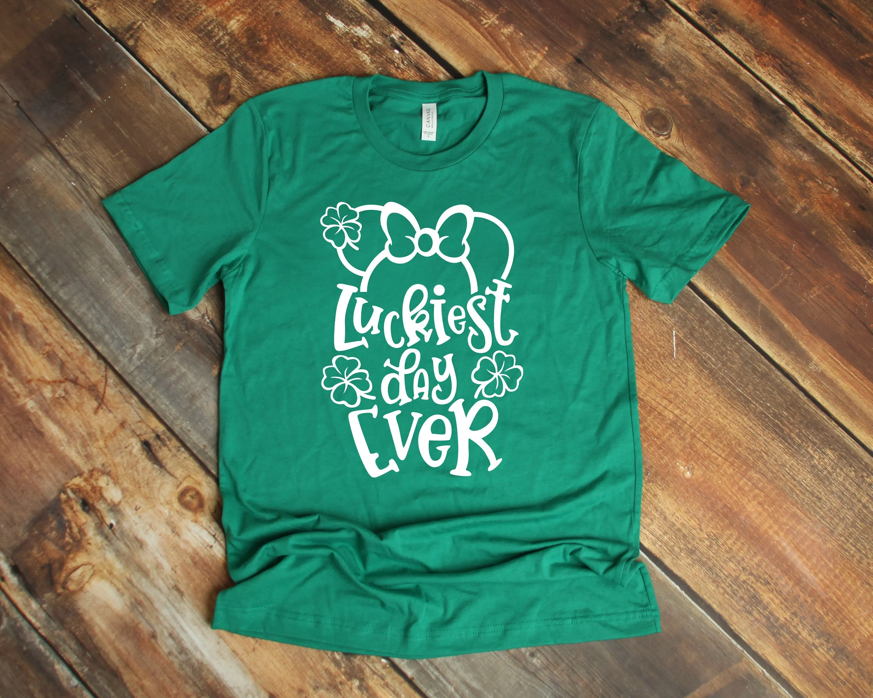 Luckiest Day Ever - St. Patrick's Day Minnie Mouse T Shirt- Disney Shamrock Clover Shirt- Lucky Minnie Shirt
