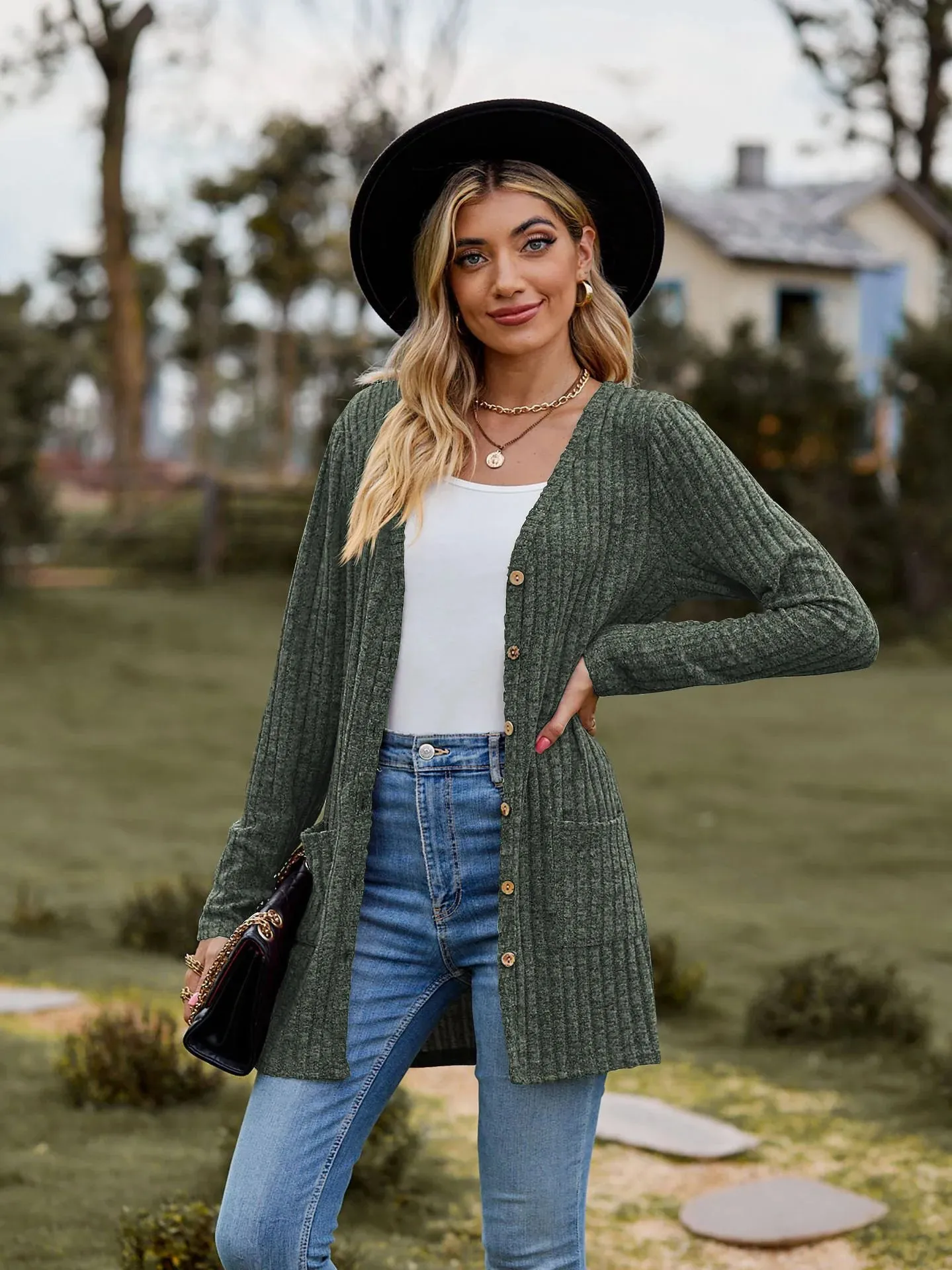 LVSANW Button Solid Color Long Sleeved New Striped Women's Top Dating Versatile Fashion High Street Autumn Coat